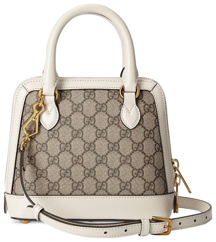 Gucci Horsebit 1955 Mini Top Handle Bag GG SupremeWhite