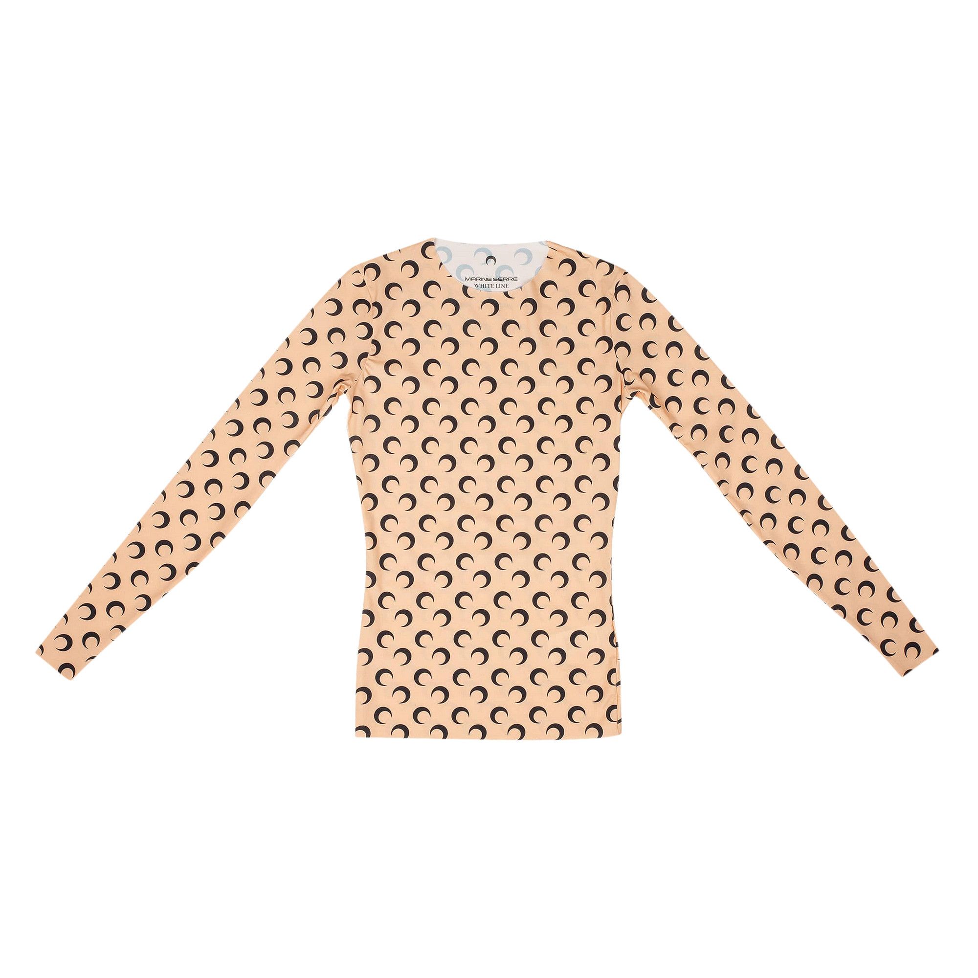 【MARINE SERRE】ALL OVER MOON PRINT SECOND SKIN TOP_TAN Buy Marine Serre Second Skin Moon Top 'All Over Moon Tan