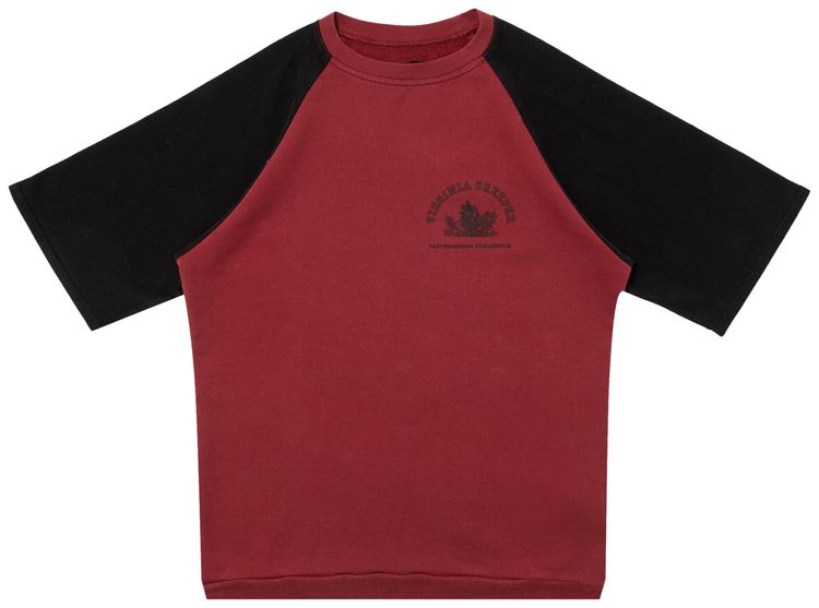 Raf Simons Short Sleeve Raglan Sweater Virgina Creeper BurgundyBlack