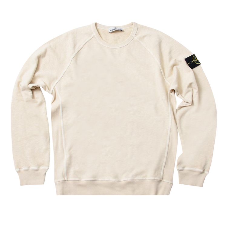 Stone Island Patch Logo Crewneck Sweatshirt Ivory