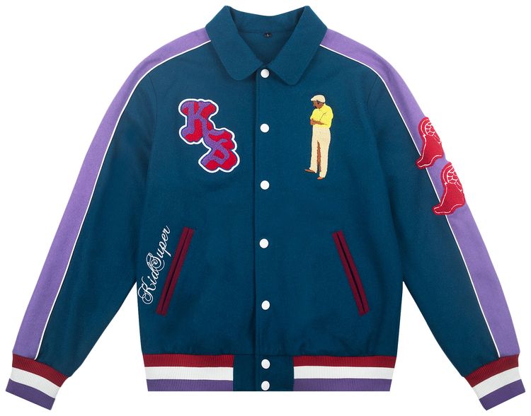 KidSuper Neighborhood Champions Varsity Jacket Navy