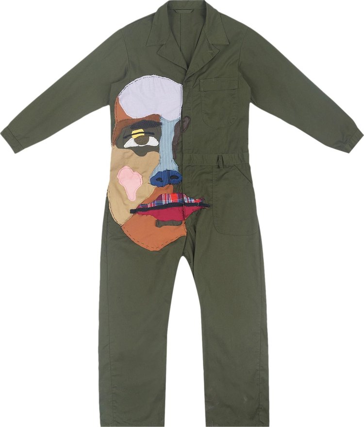 KidSuper Stitched Face Jumpsuit 'Army Green'