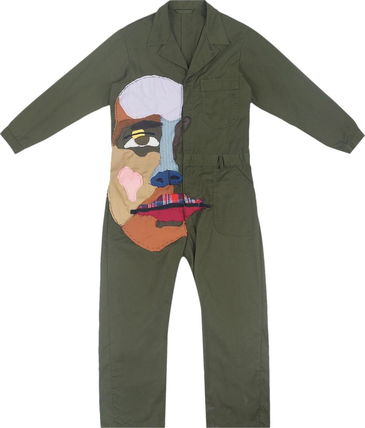 KidSuper Stitched Face Jumpsuit Army Green