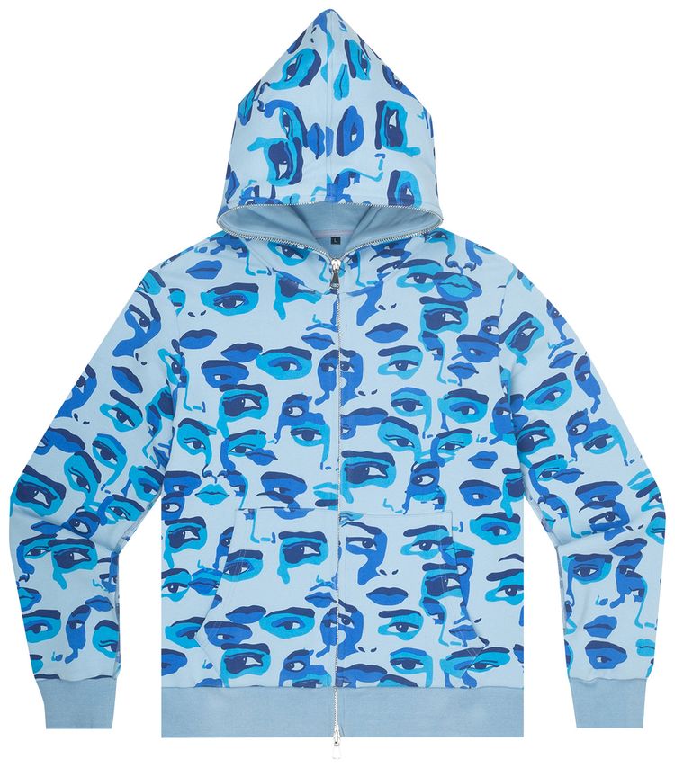 KidSuper Faces Camo Hoodie Blue