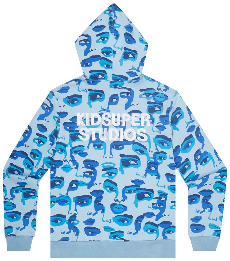 KidSuper Faces Camo Hoodie Blue