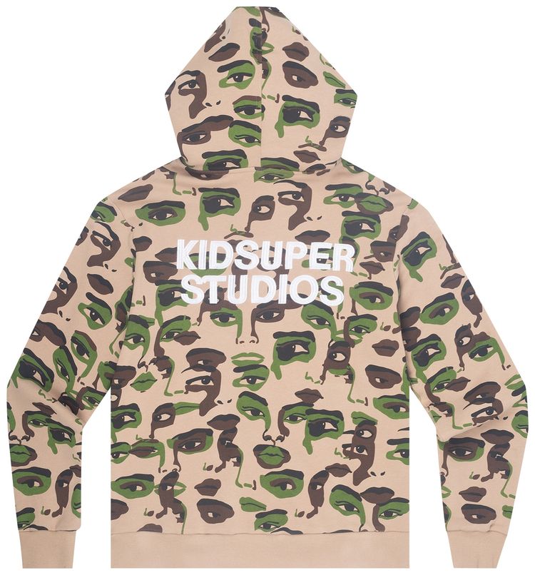 KidSuper Faces Camo Hoodie Green