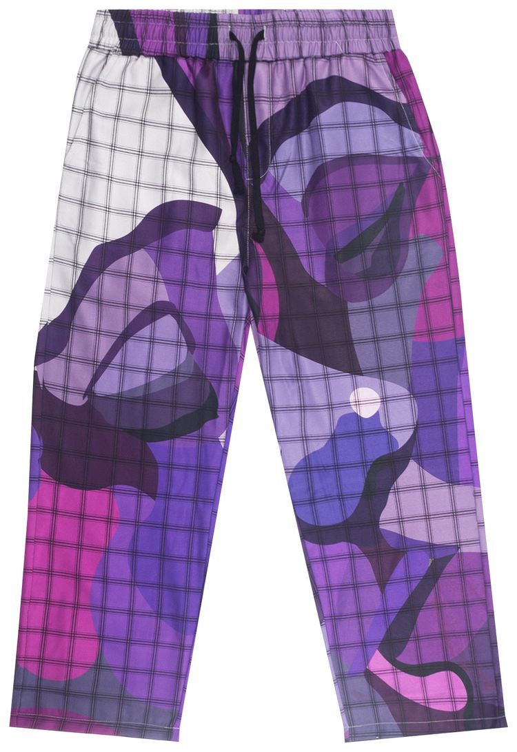 KidSuper Face Drawstring Trousers Purple