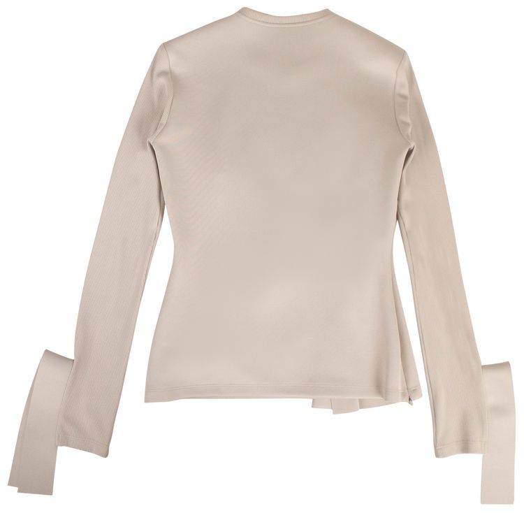 Off White Wrap Long Sleeve Tee Beige