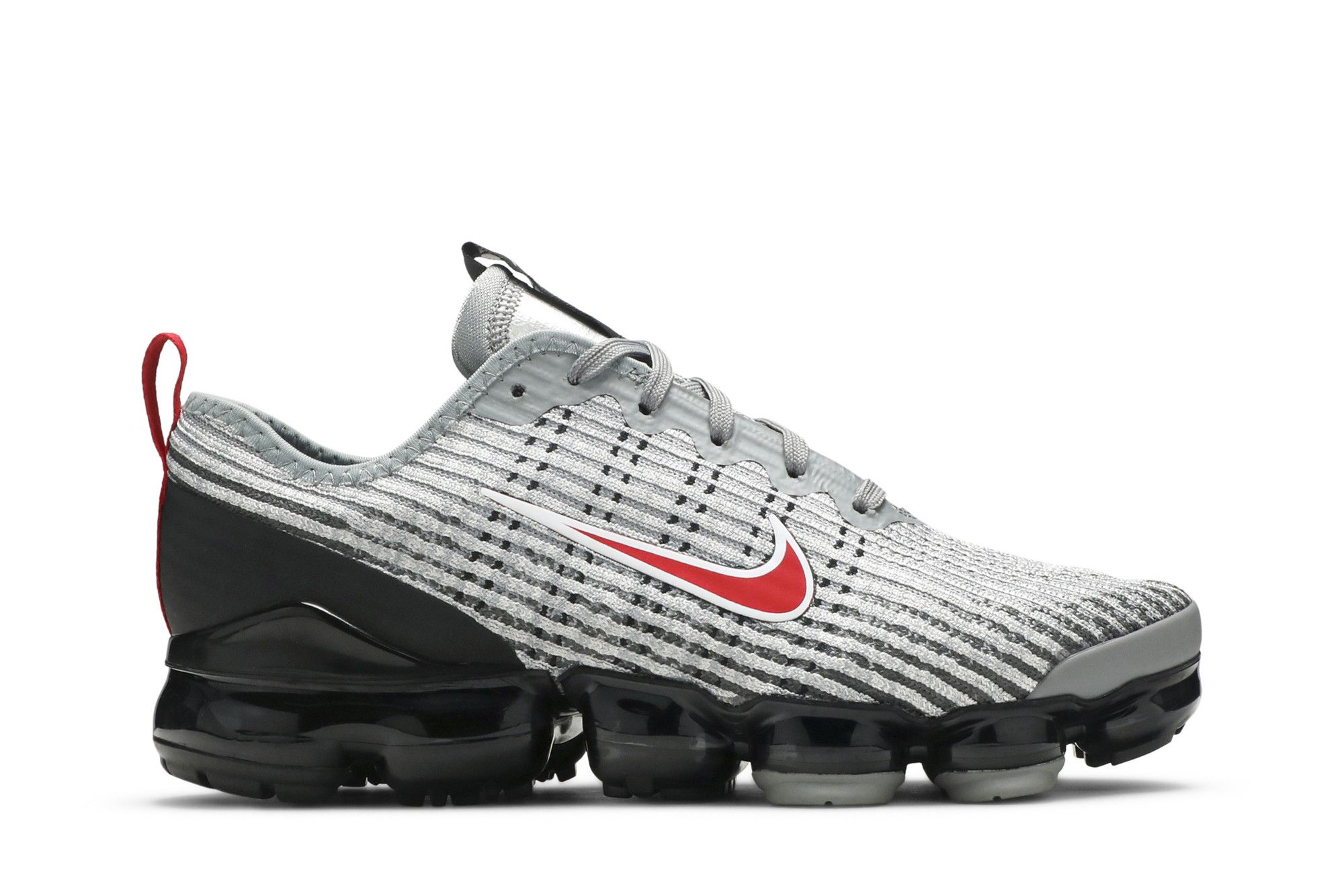 Size 12.0 Air VaporMax Flyknit 3 GS Particle Grey University Red