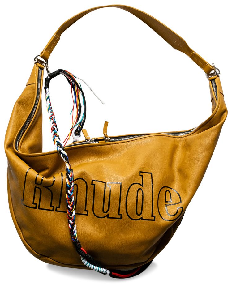 Rhude Leather Messenger Bag Tan