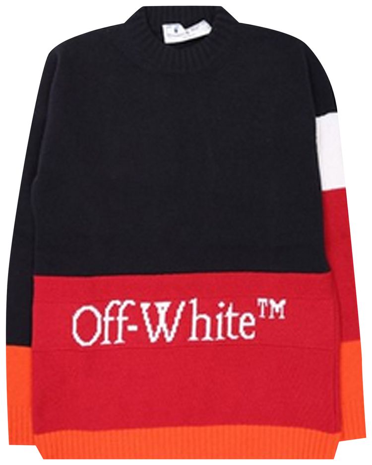 Off White Color Block Off Crewneck BlueRed