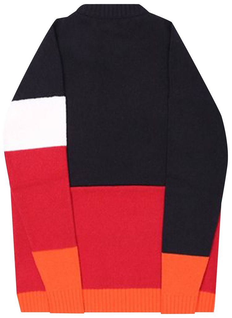Off White Color Block Off Crewneck BlueRed