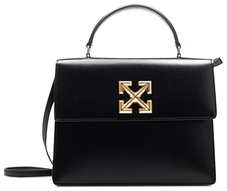 Off White Twist Jitney 28 Hand Bag Black