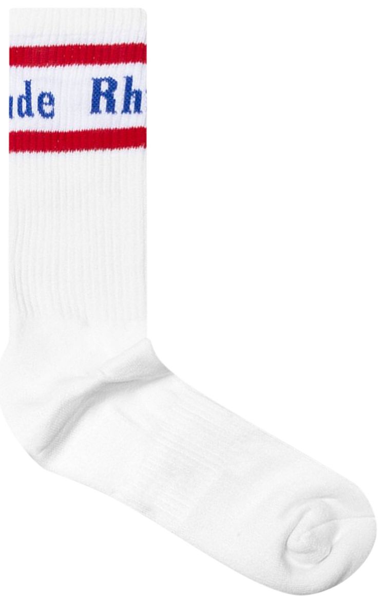Rhude Vintage Logo Sock WhiteBlueRed