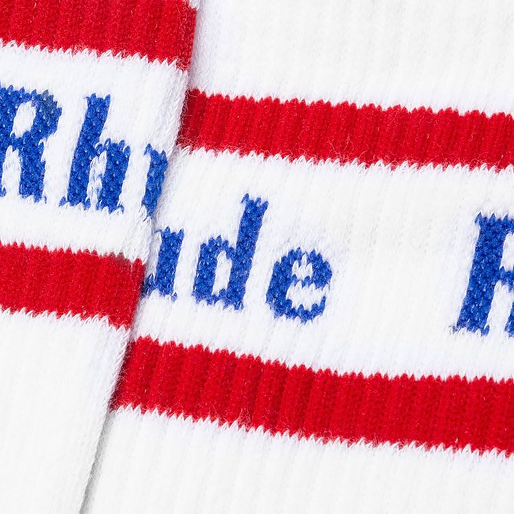 Rhude Vintage Logo Sock WhiteBlueRed