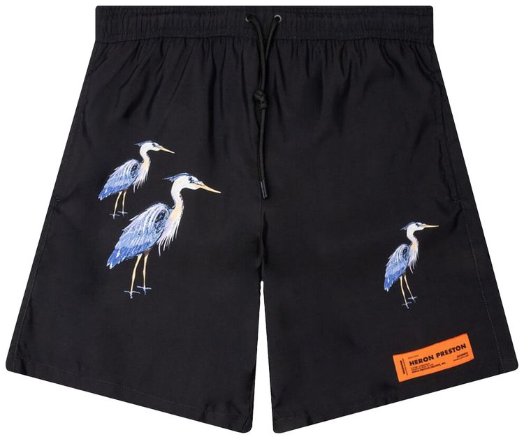 Heron Preston Nylon Printed Swimshorts Black