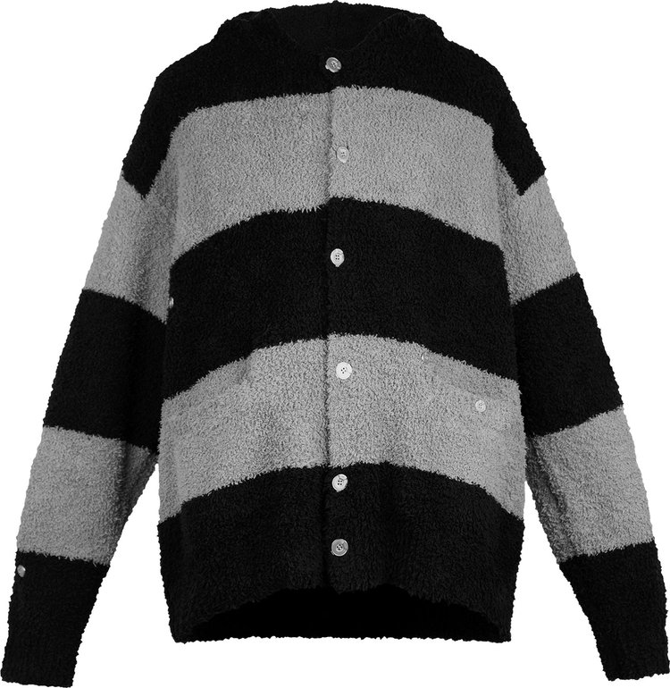 C2H4 x Mastermind Japan C-Mastermind Knitted Stripe Hooded Sweater 'Black'