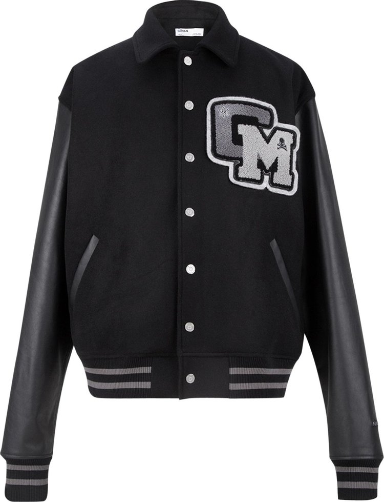 C2H4 x Mastermind Japan C Mastermind Applique Baseball Jacket Black