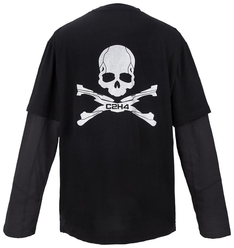 C2H4 x Mastermind Japan C Mastermind Double Layer Glitter Powder Long Sleeve T Shirt Black