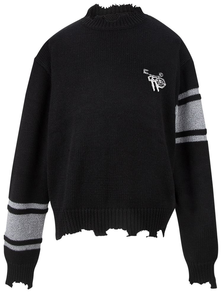 C2H4 x Mastermind Japan C Mastermind Reflective Knit Sweater Black