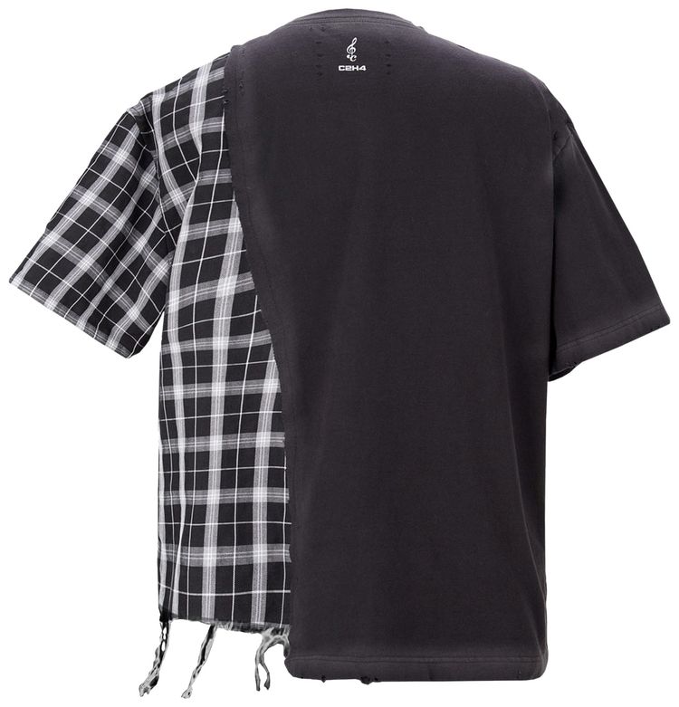 C2H4 My Own Private Planet Panelled T Shirt Fogged Black