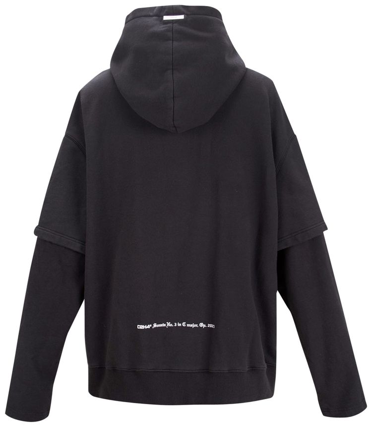 C2H4 Grunge Guitar Double Layer Hoodie Graphite Gray