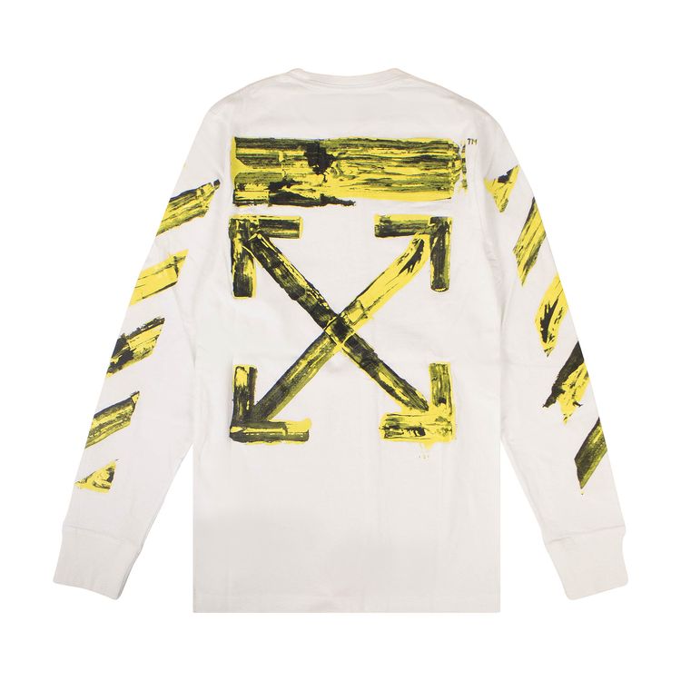 Off White Long Sleeve Arrow T Shirt White