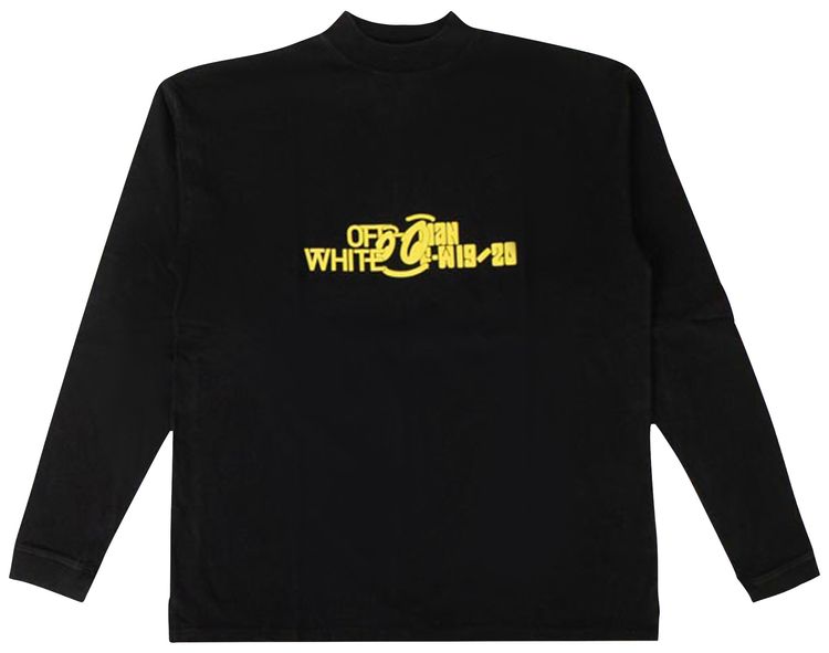 Off White Mock Neck T Shirt Black