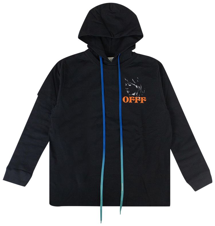 Off White Portrait Hooded Sweatshirt Black