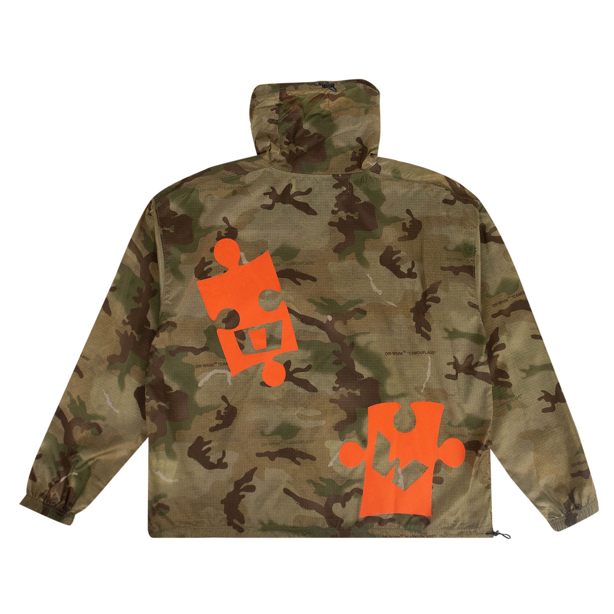 Buy Off White Camouflage Funnel Neck Jacket Green OMBA039F19E300129919 GOAT