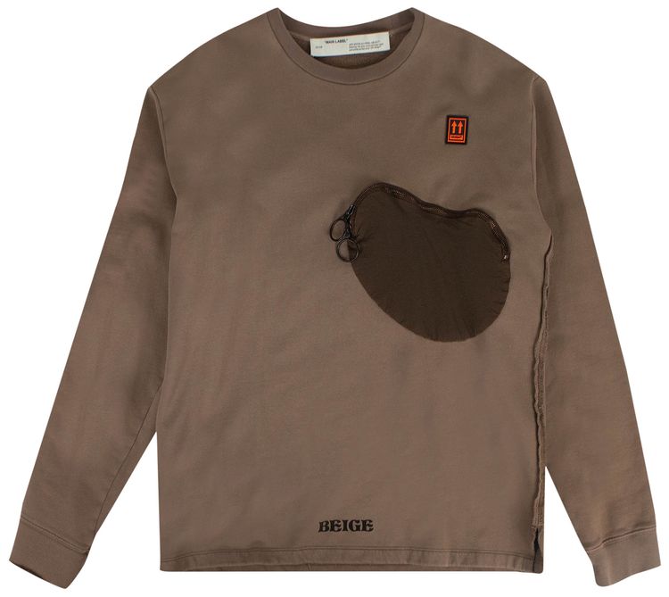 Off White Parachute Crewneck Sweatshirt Brown