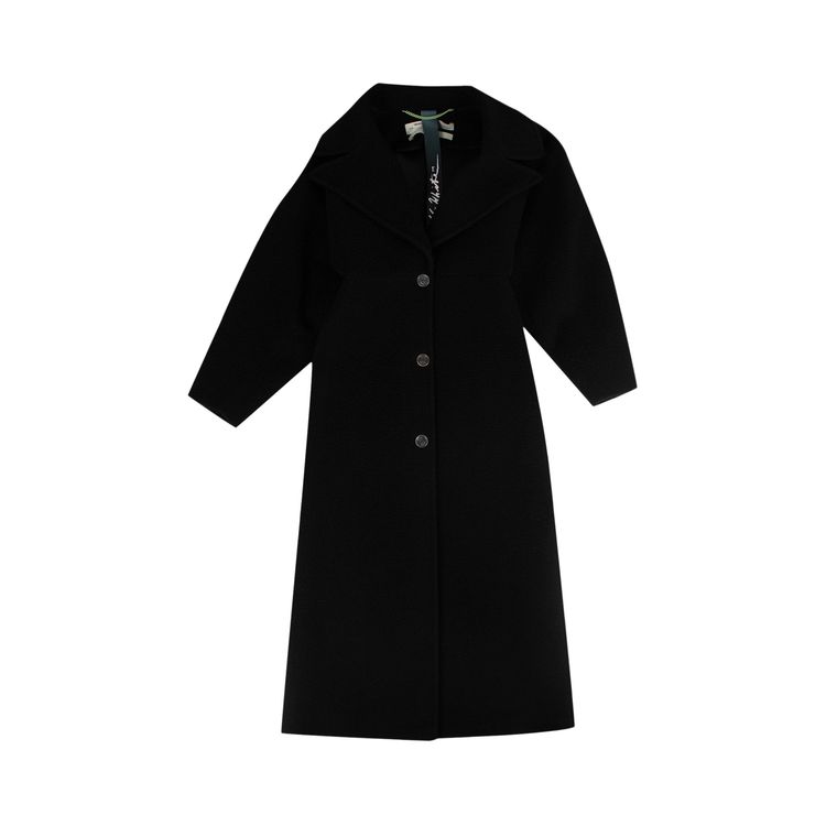 Off White Wool Trench Coat Black