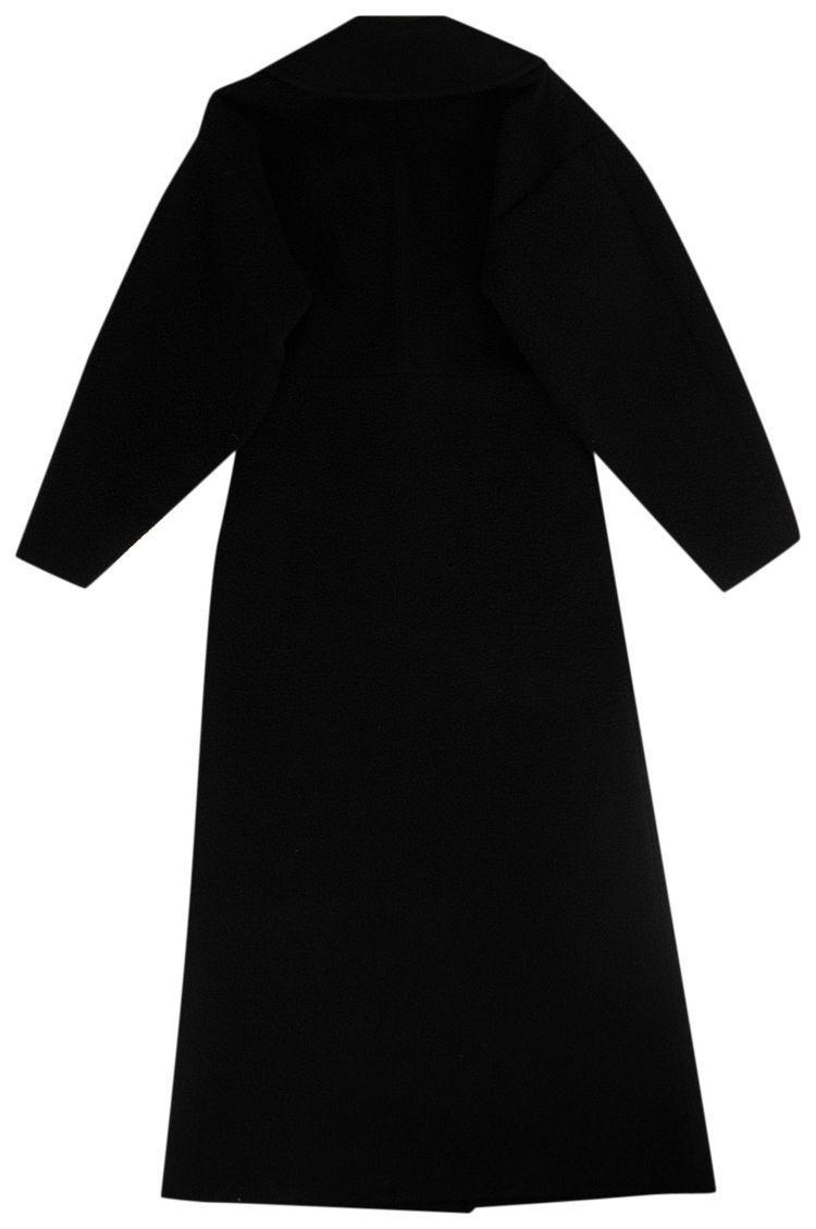 Off White Wool Trench Coat Black