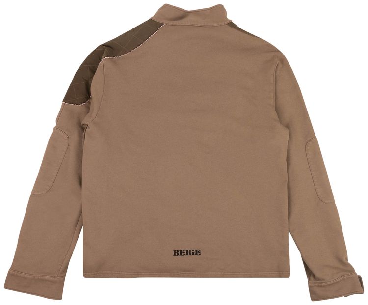 Off White Parachute Half Zip Sweatshirt Brown