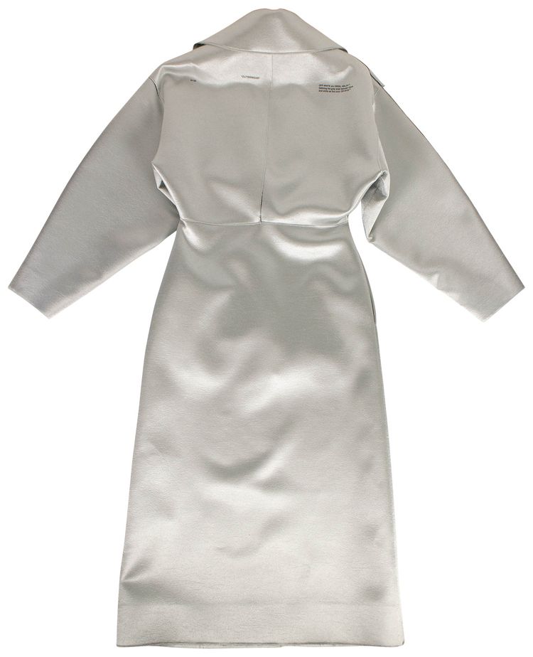 Off White Duchesse Over Trench Coat Silver