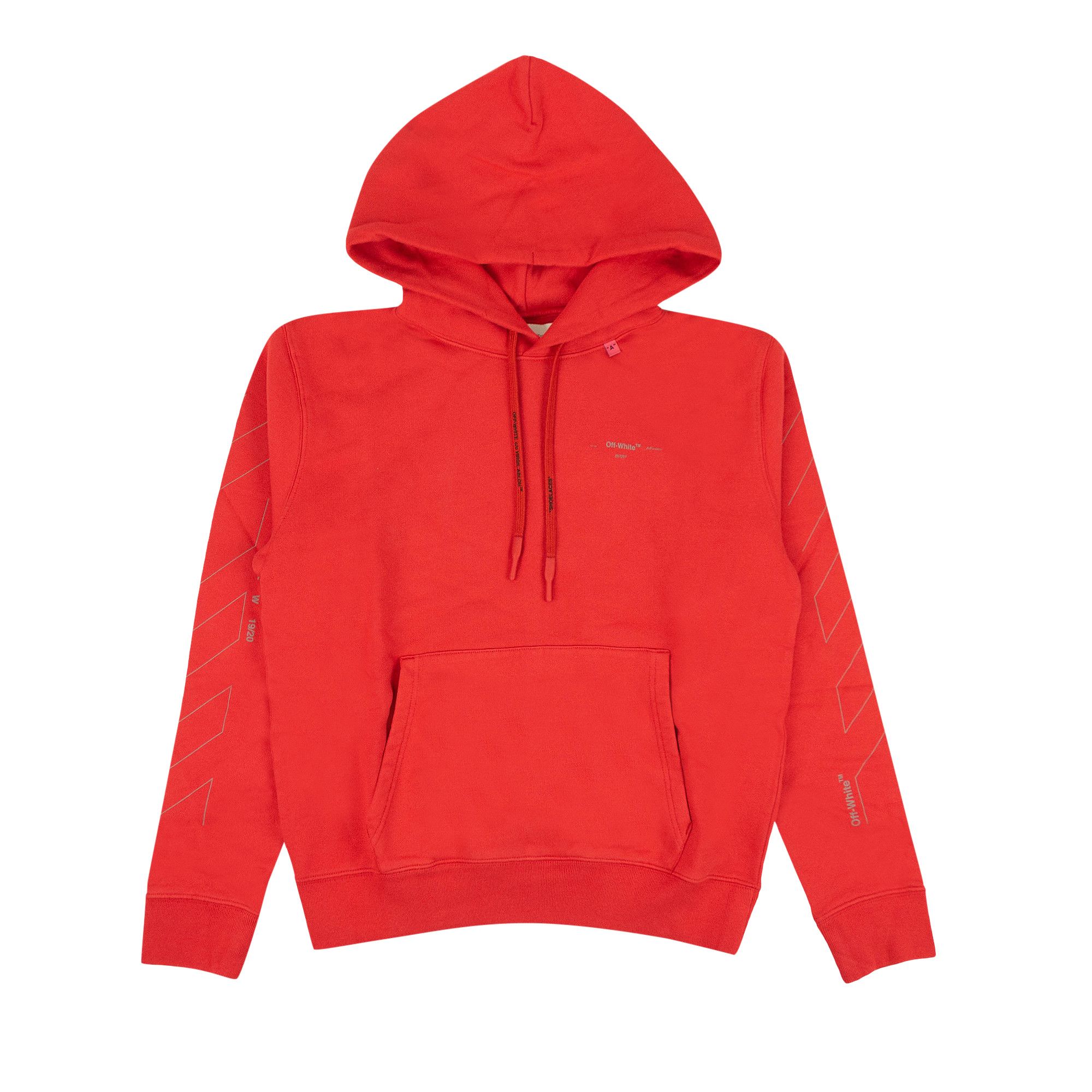 Buy Off White Diag Unfinished Hoodie Red OMBB034E19E300032010 GOAT