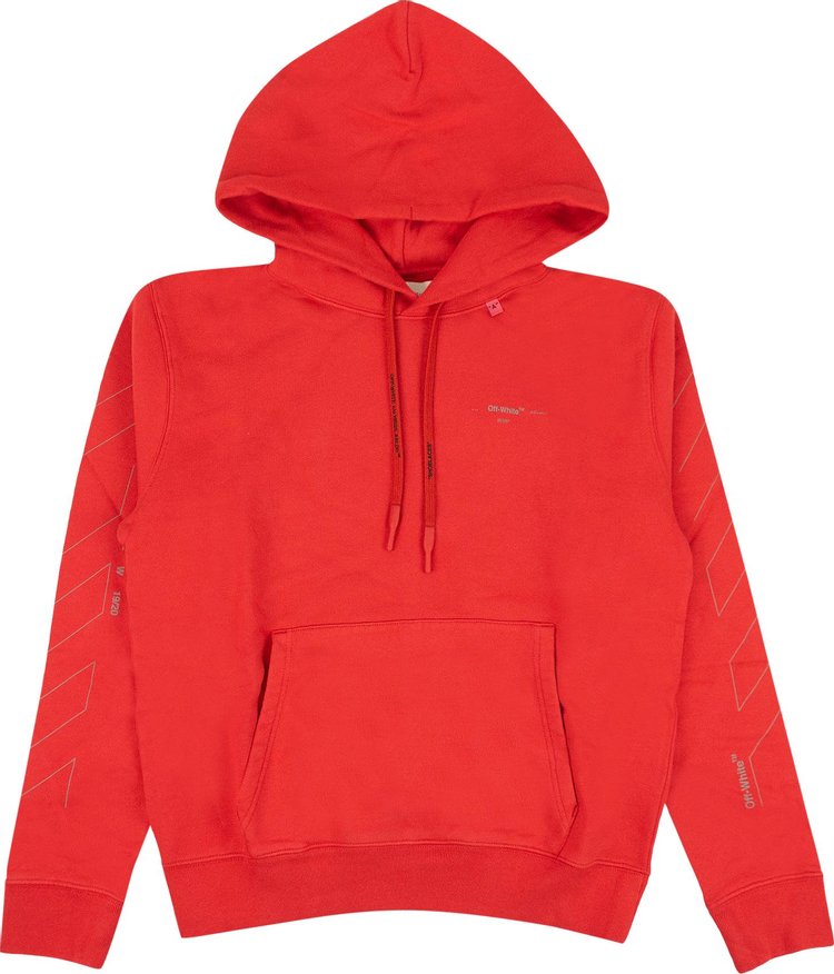 Off-White Diag Unfinished Hoodie 'Red'