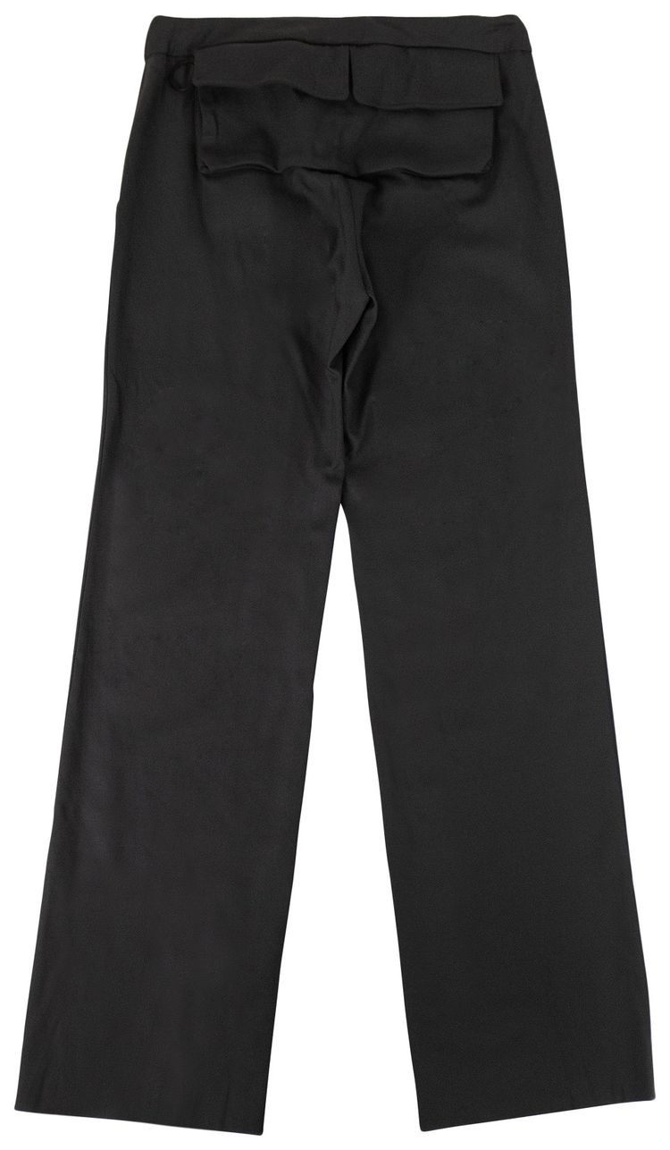 Off White Wool Wide Leg Tailored Pants Grey