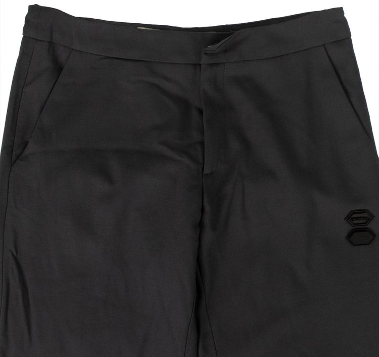 Off White Wool Wide Leg Tailored Pants Grey