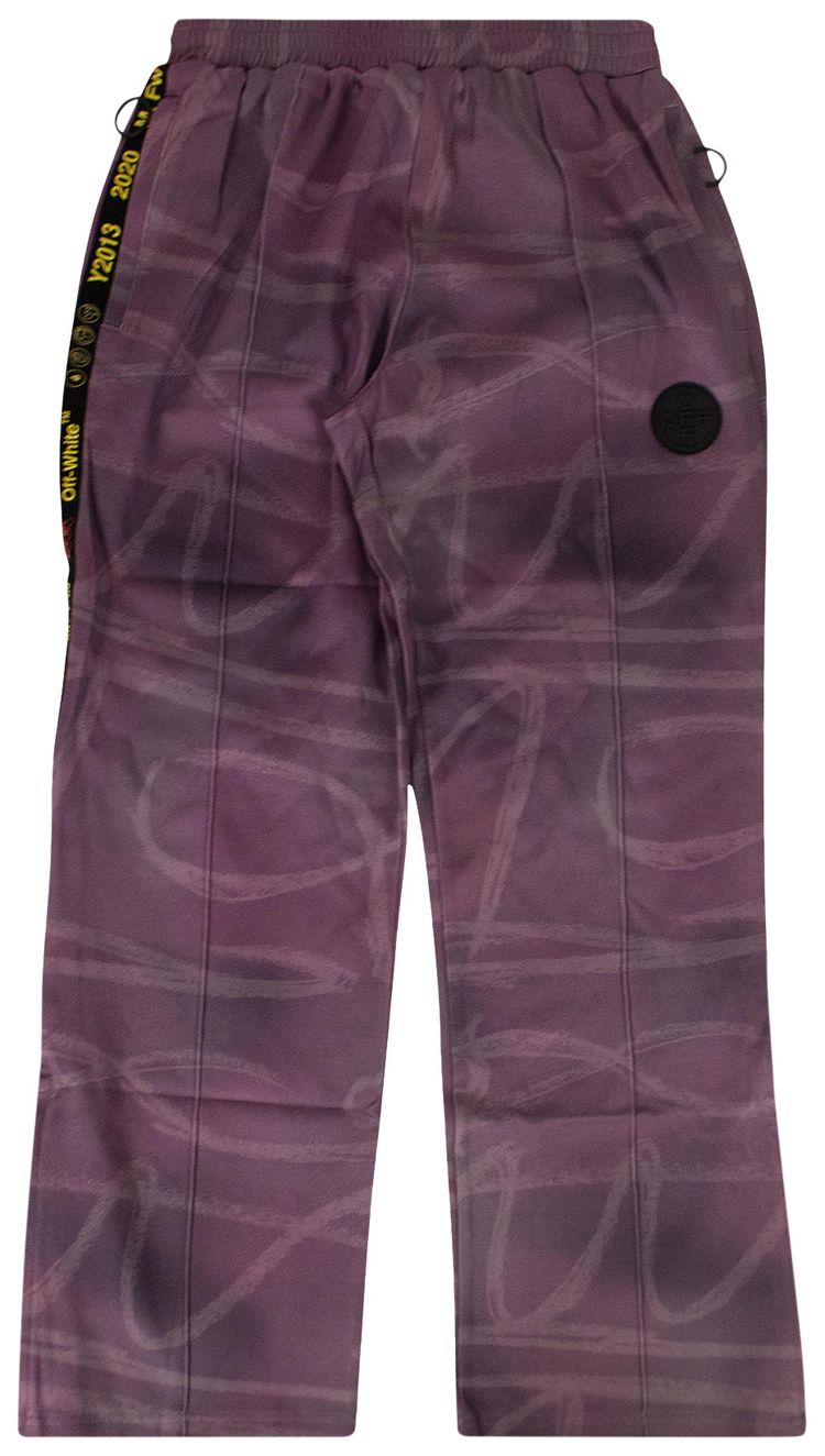 Off White Spot Print Track Pants Purple