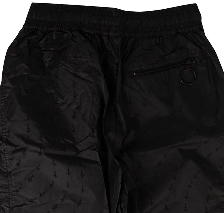 Off White Textured Arrows Track Pants Black