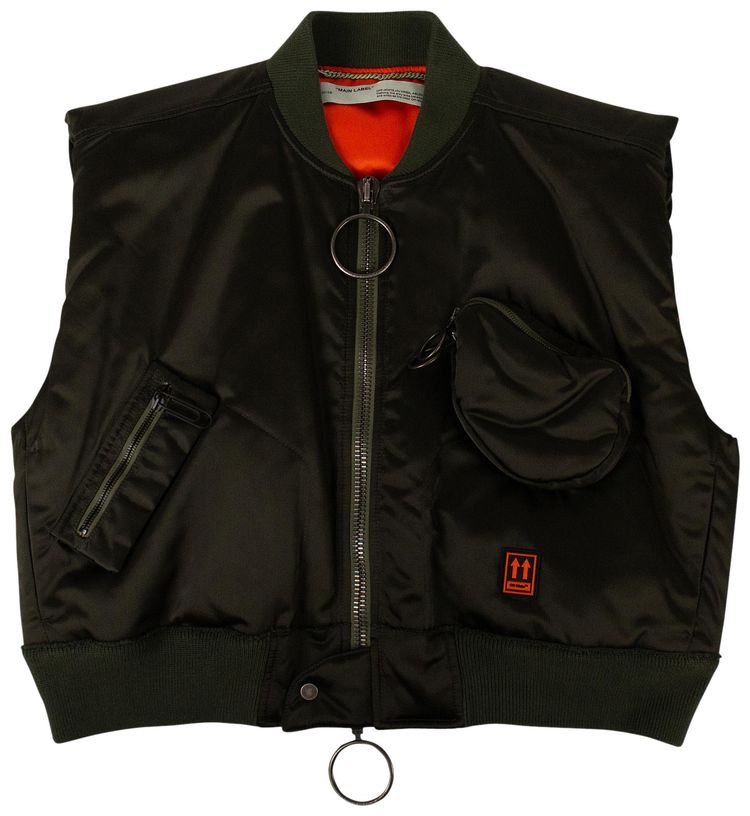 Off White Arrows Cropped Vest Green