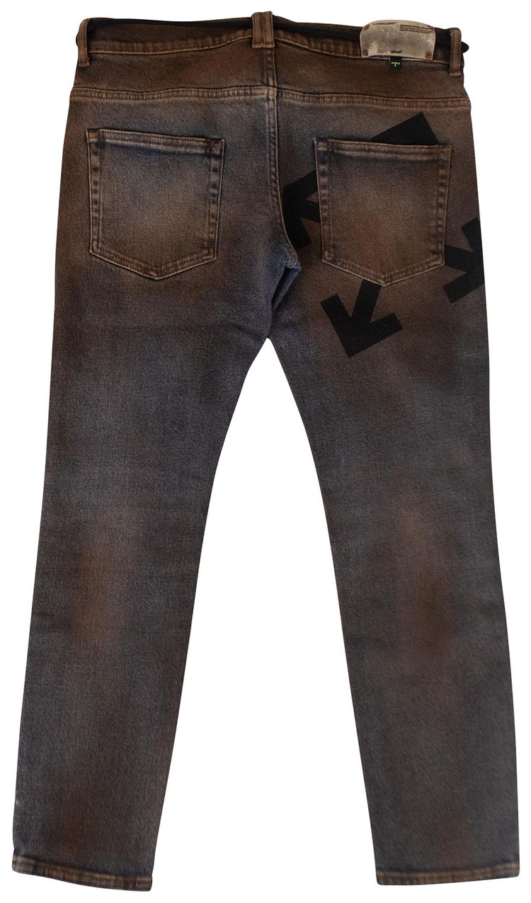 Off White Stain Belt Jeans Blue