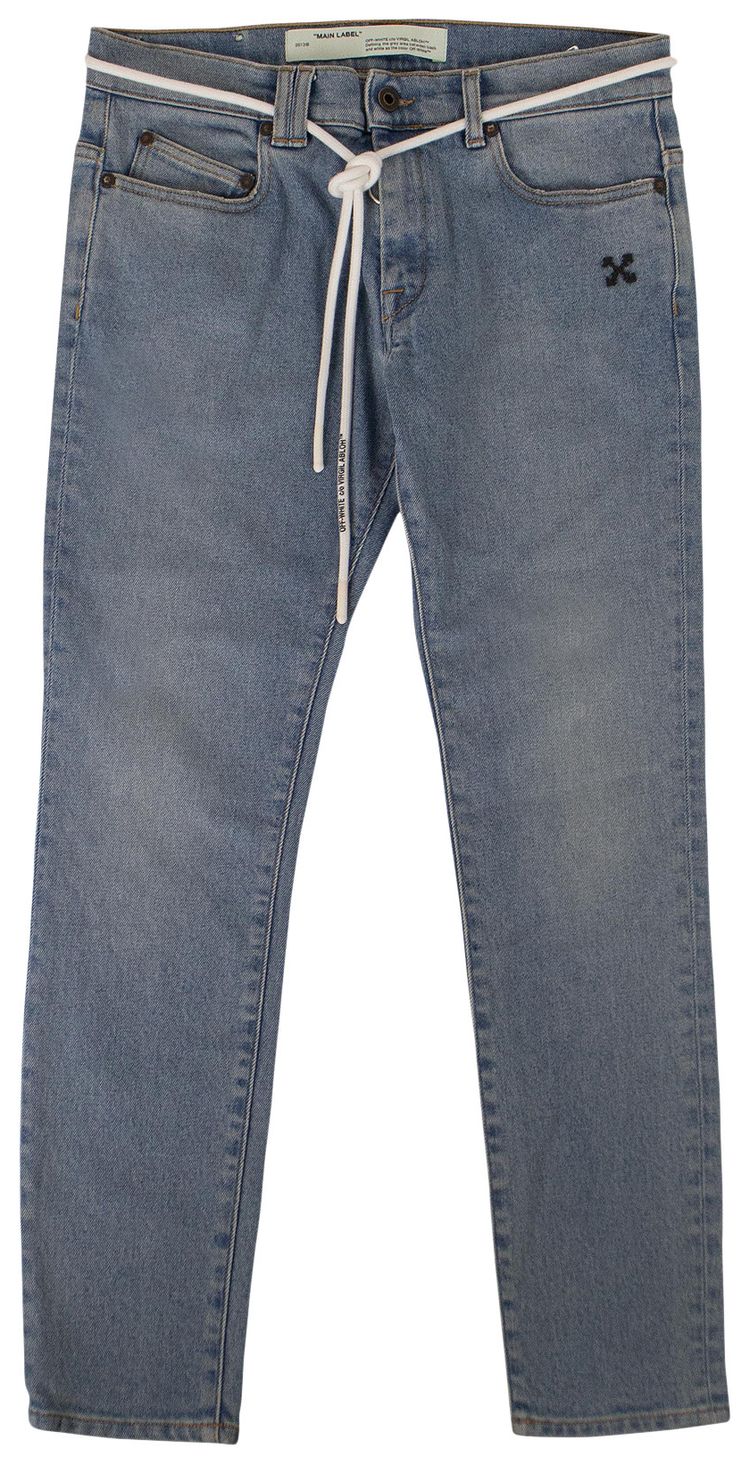 Off White Belted Jeans Blue