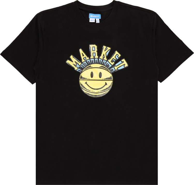 Market Smiley Hoops T Shirt Black