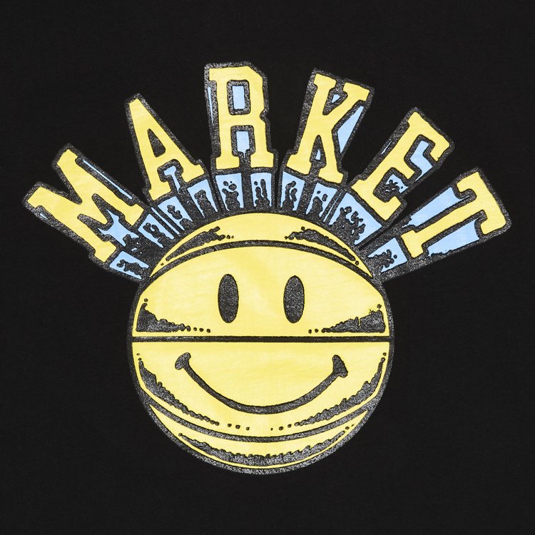 Market Smiley Hoops T Shirt Black