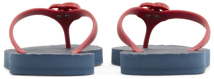 Gucci Thong Sandal Blue Chevron Red Resin