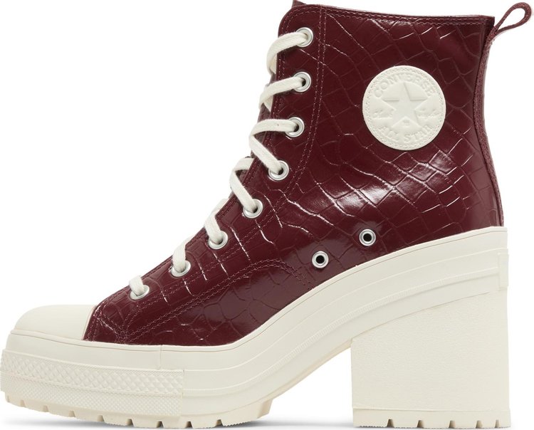 Chuck 70 De Luxe Heel High Embossed Crocodile   Cabernet