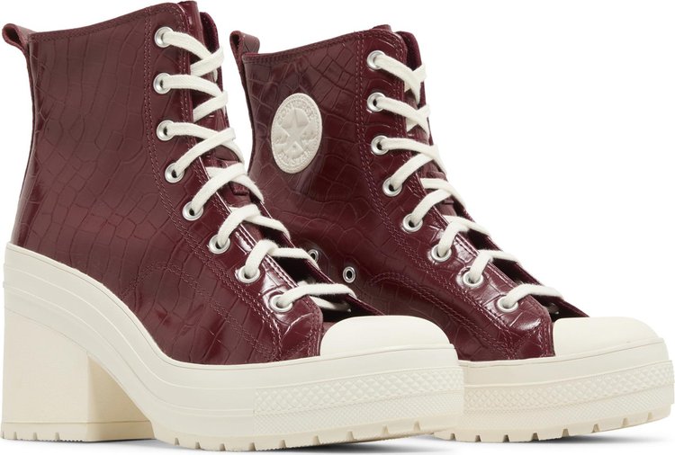 Chuck 70 De Luxe Heel High Embossed Crocodile   Cabernet