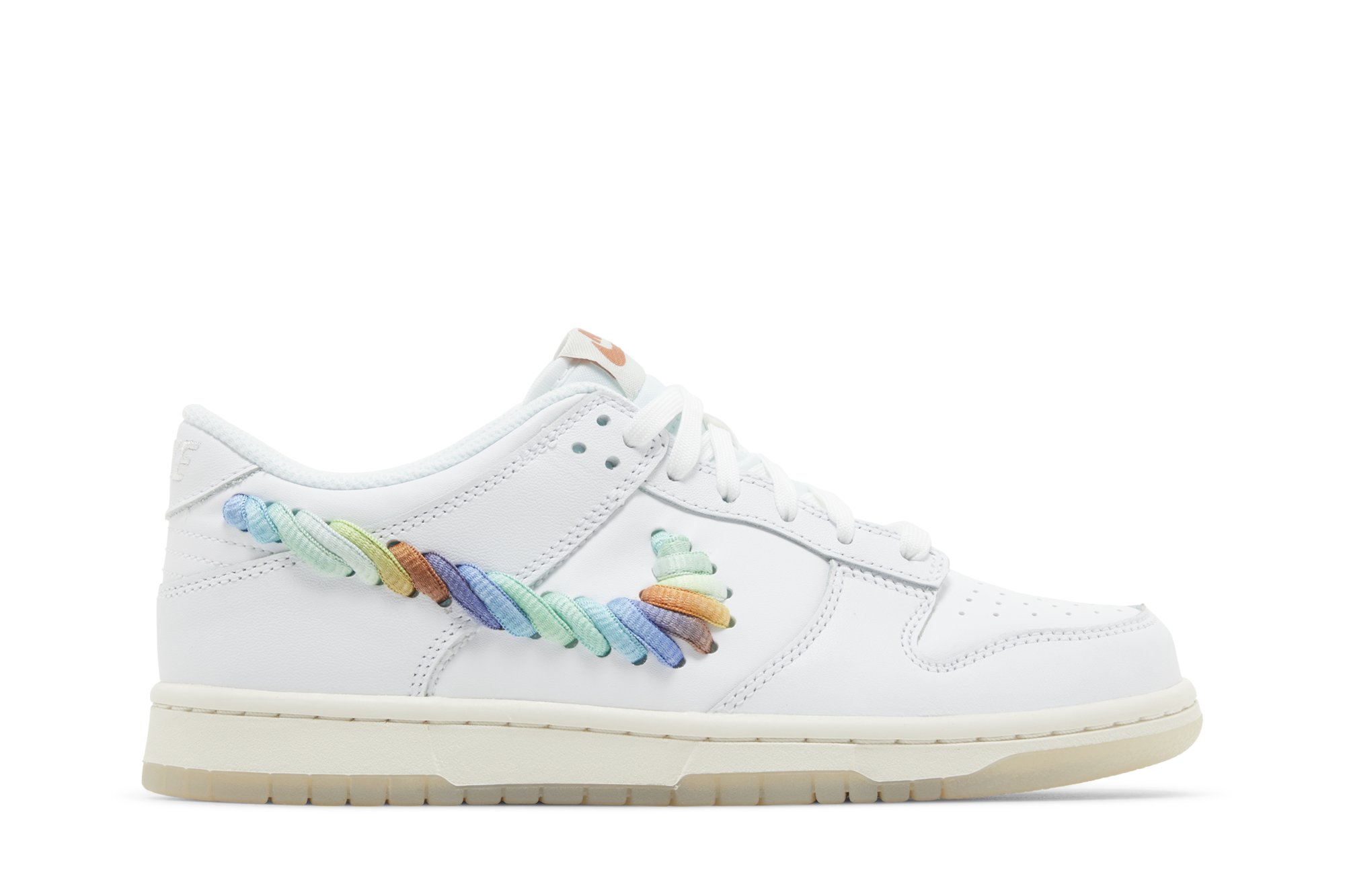 Buy Dunk Low GS 'Rainbow Lace Swoosh' - FN4861 100 | GOAT